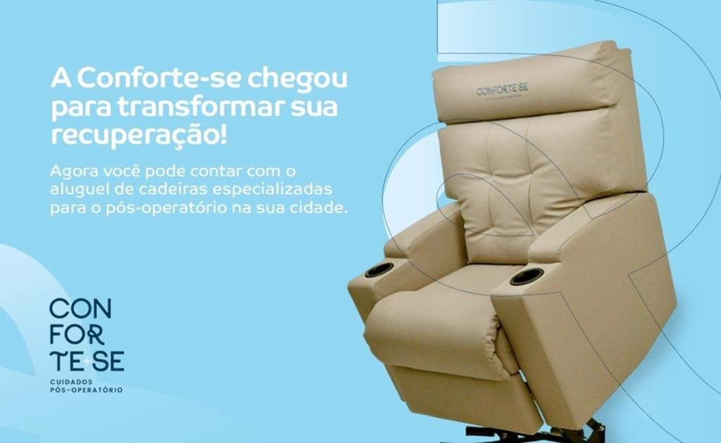 Poltronas para locação de pós operatório em Sete Lagoas trazem conforto e tecnologia para a reabilitação caseira